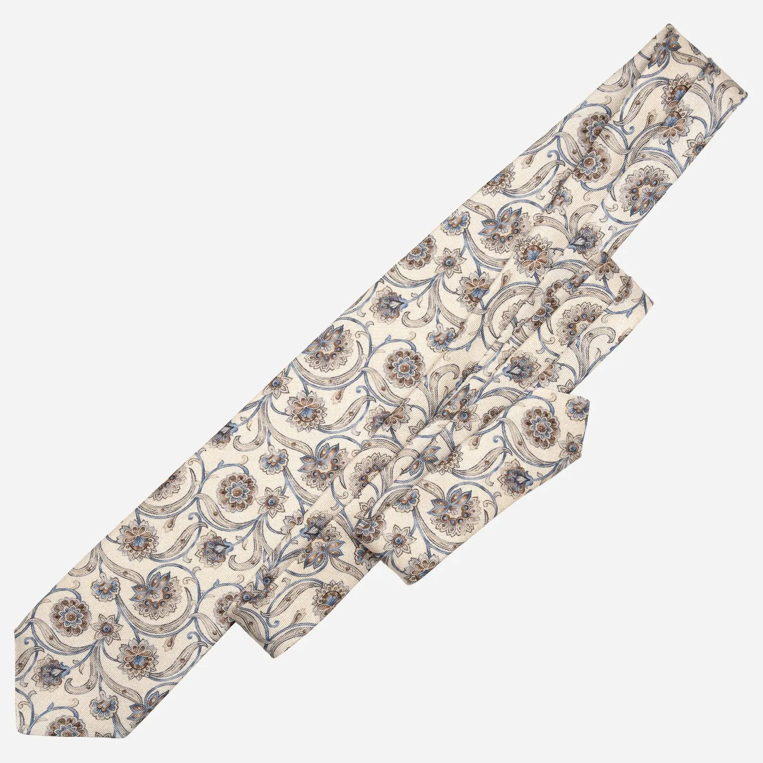 Niccolò - Printed Silk Tie - Cream sold by Elizabetta product image thumbnail 5