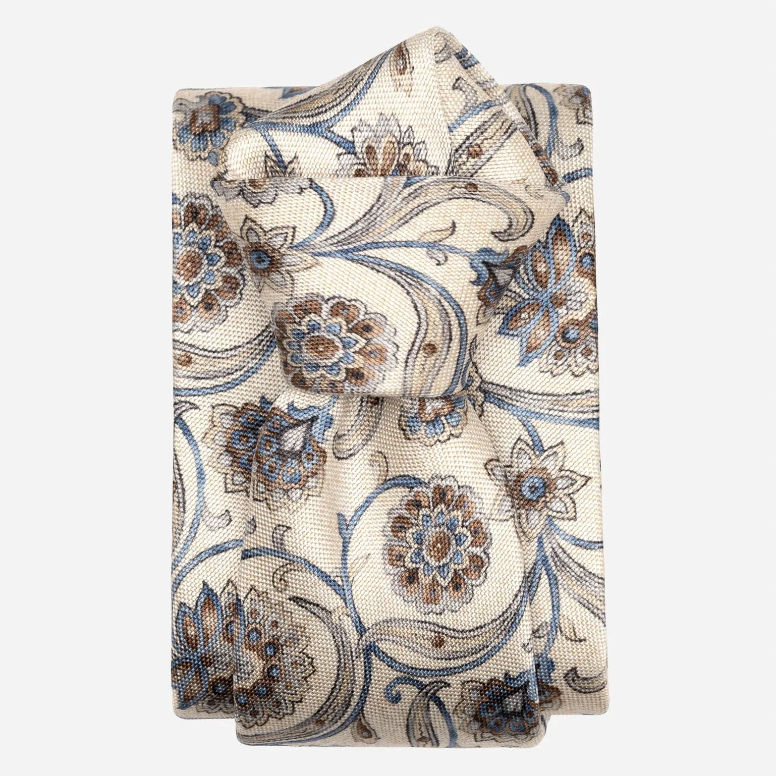 Niccolò - Printed Silk Tie - Cream sold by Elizabetta