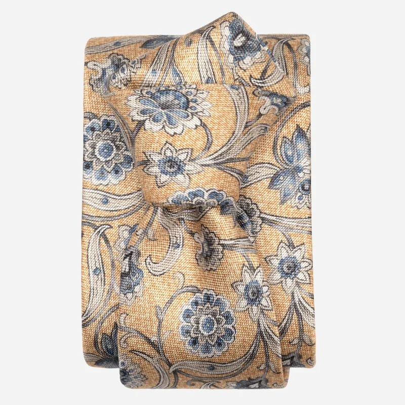 Niccolò - Printed Silk Tie - Yellow made by Elizabetta