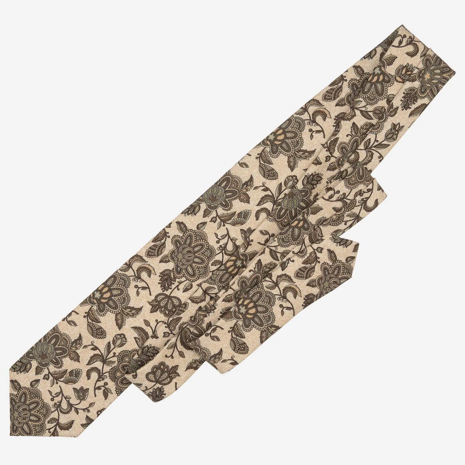 Sartori - Printed Silk Tie - Beige and Sage sold by Elizabetta product image thumbnail 5
