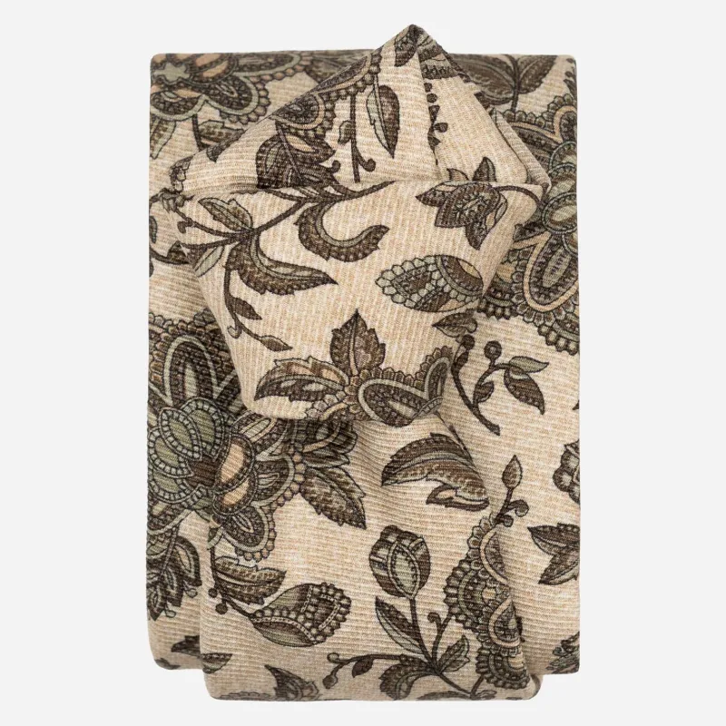 Sartori - Printed Silk Tie - Beige and Sage made by Elizabetta