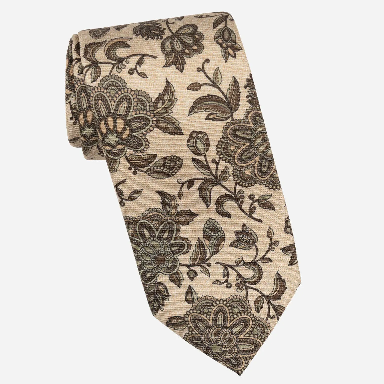Sartori - Printed Silk Tie - Beige and Sage sold by Elizabetta product image thumbnail 2