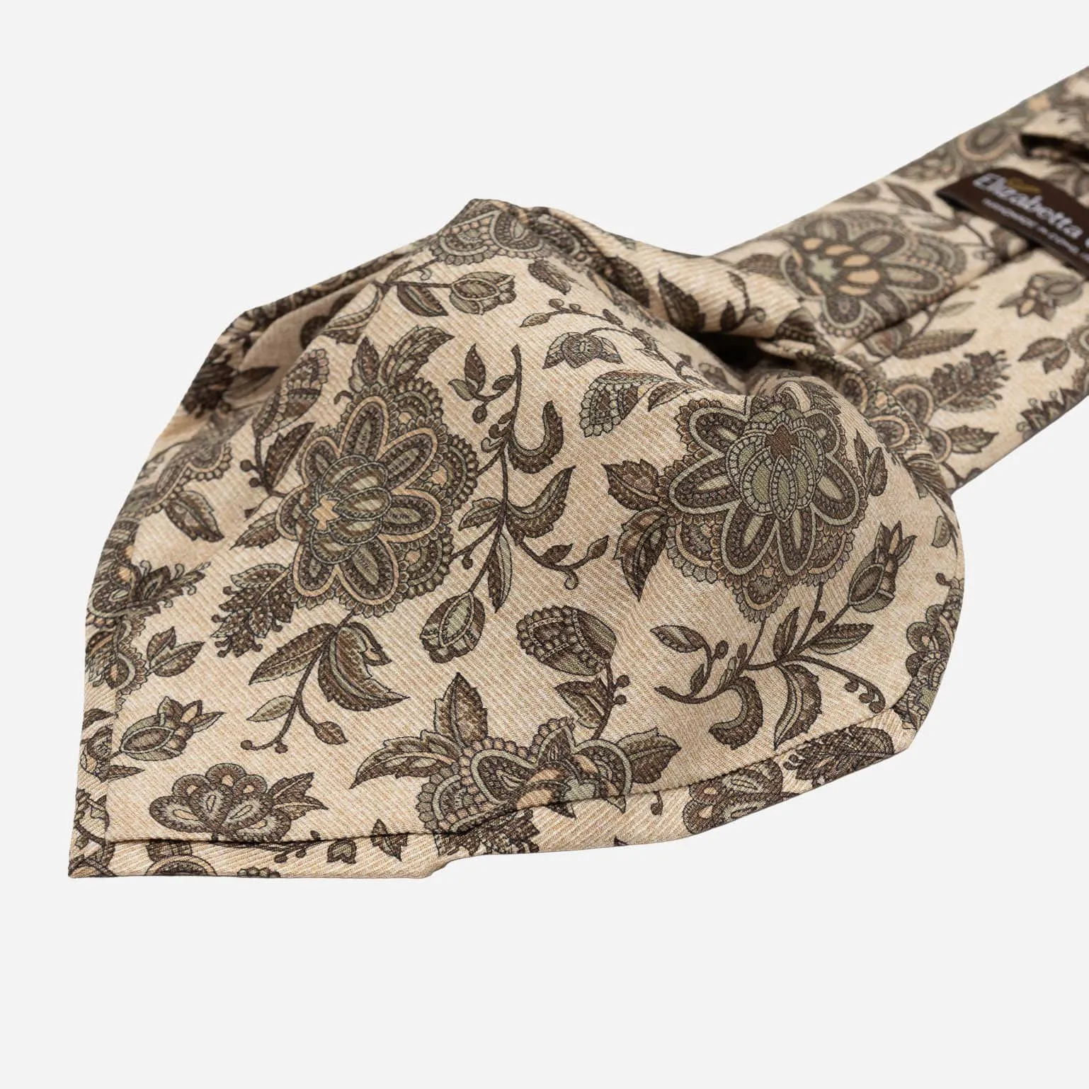 Sartori - Printed Silk Tie - Beige and Sage sold by Elizabetta product image thumbnail 3