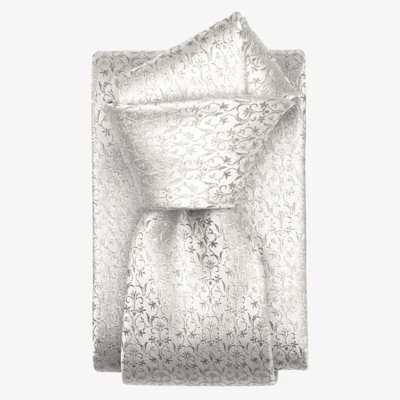 Parioli - Silk Jacquard Tie - Silver made by Elizabetta