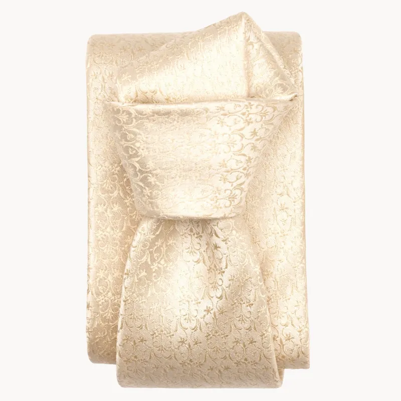 Parioli - Silk Jacquard Tie - Champagne made by Elizabetta