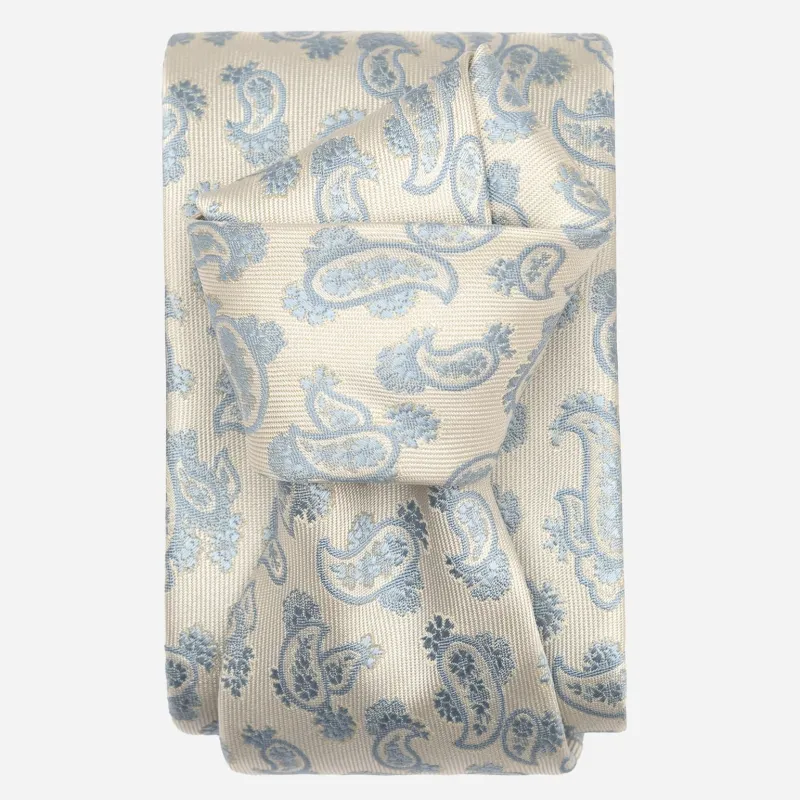 Colombo - Silk Jacquard Tie - Sky Blue made by Elizabetta