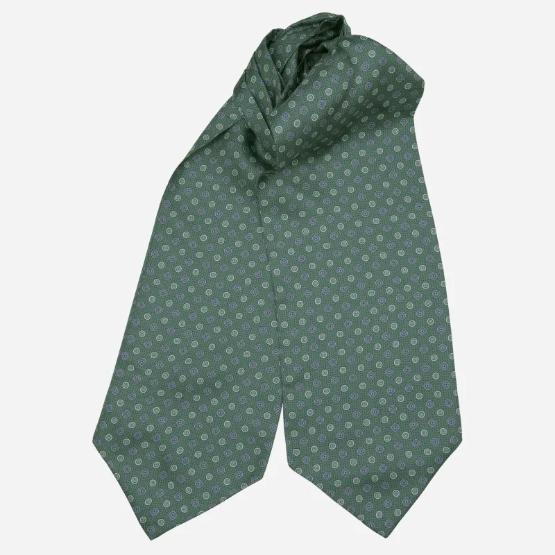 Nino - Silk Ascot Cravat Tie - Teal Green made by Elizabetta