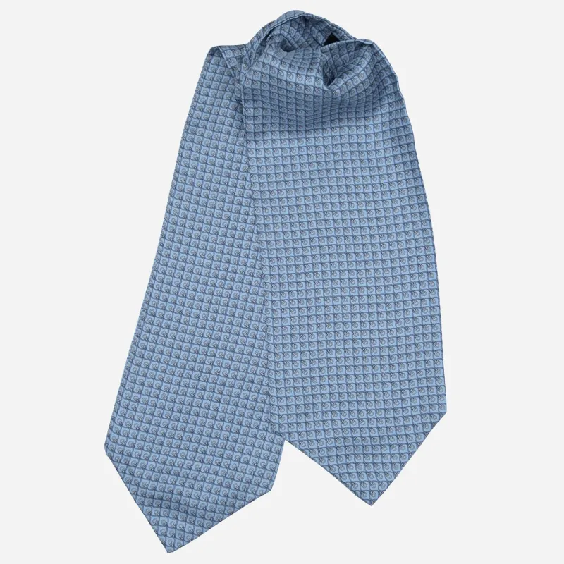 Rinaldo - Silk Ascot Cravat Tie - Blue made by Elizabetta