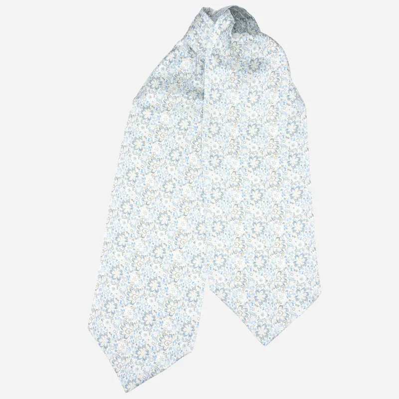 Salvadori - Silk Ascot Cravat Tie - Sky Blue made by Elizabetta