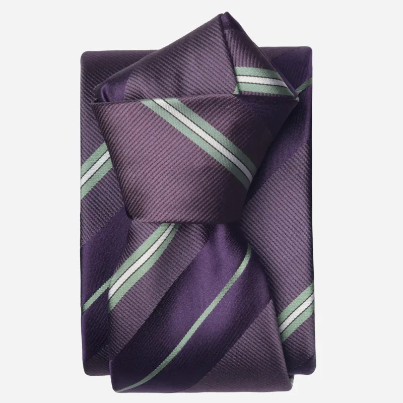Toledo - Silk Jacquard Tie - Purple made by Elizabetta