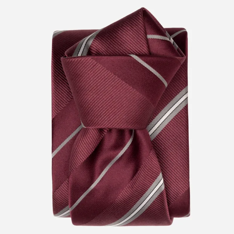 Toledo - Silk Jacquard Tie - Burgundy made by Elizabetta