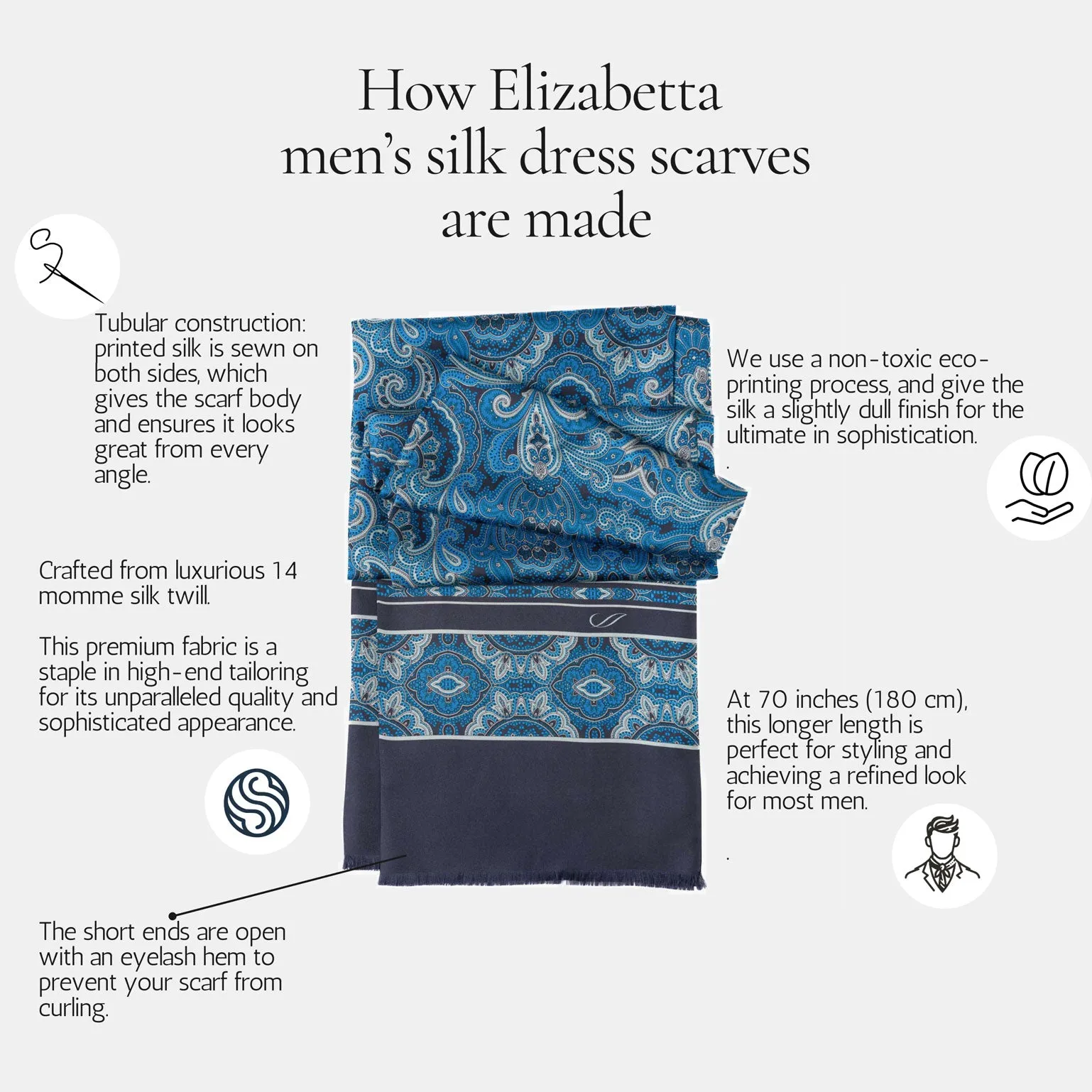 Ruffino - Silk Scarf - Indigo Blue sold by Elizabetta product image thumbnail 4