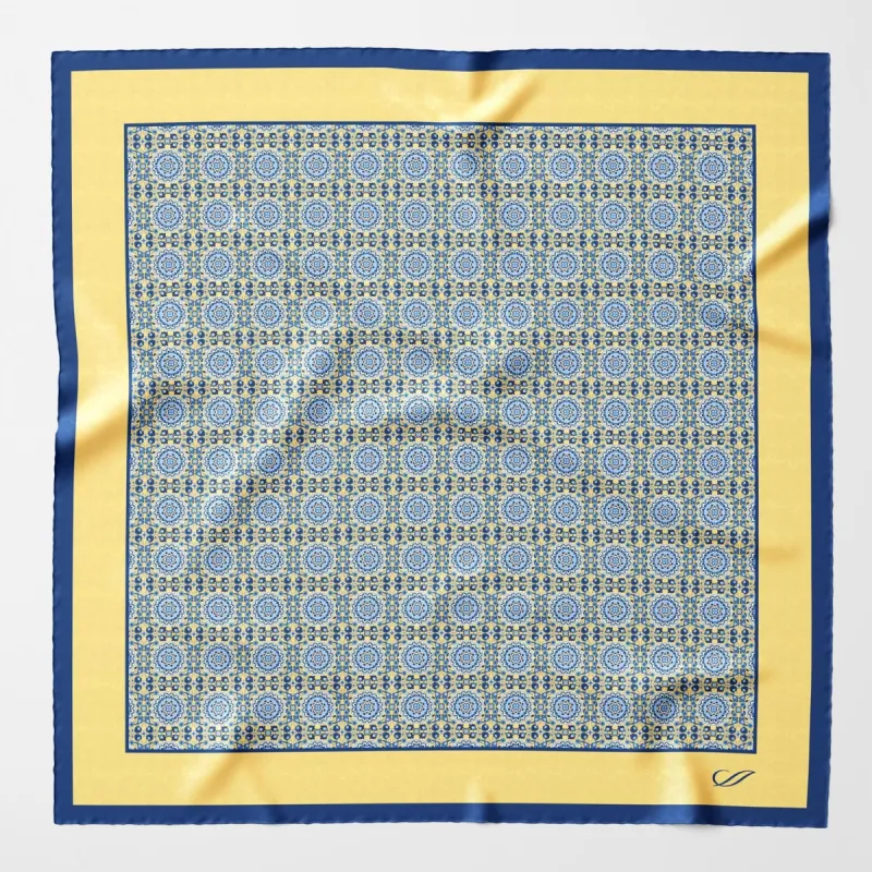 Fiastra - Silk Pocket Square - Yellow sold by Elizabetta