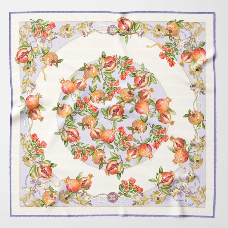 Melograno - Silk Foulard - Lavender sold by Elizabetta