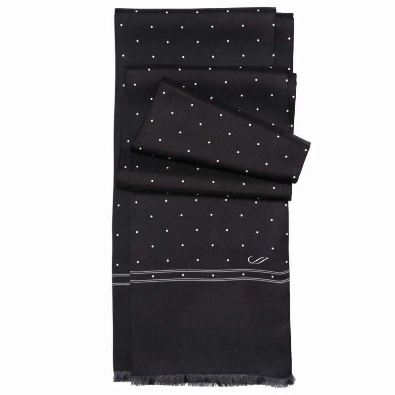 Savona - Slim Silk Scarf - Black sold by Elizabetta