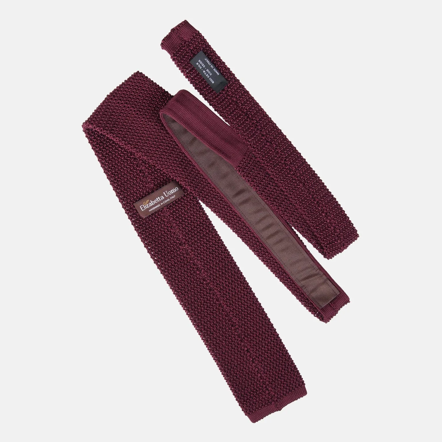 Parisi - Knitted Silk Tie - Burgundy sold by Elizabetta product image thumbnail 3