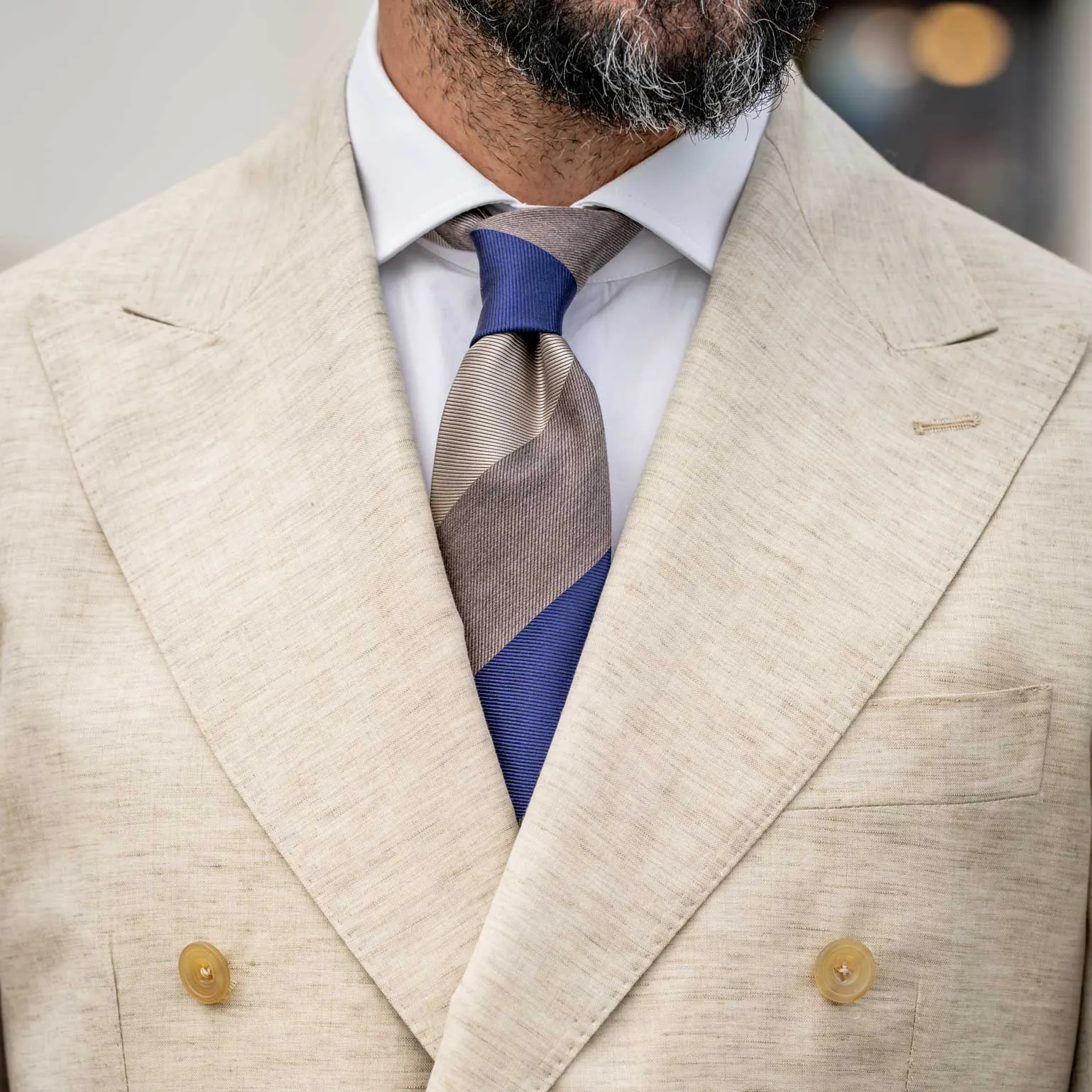 Conero - Silk Jacquard Tie - Taupe Grey sold by Elizabetta product image thumbnail 2