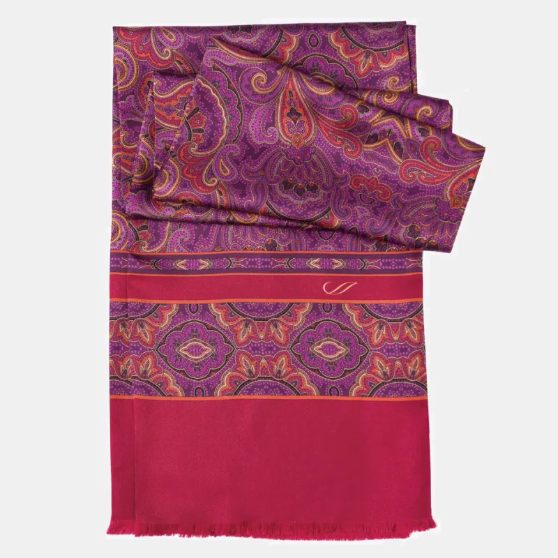 Ferrara - Silk Scarf - Magenta sold by Elizabetta