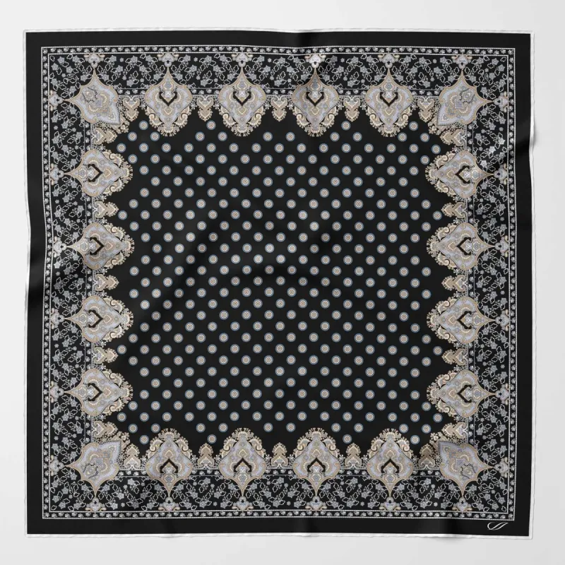 Filippo - Silk Neckerchief - Black sold by Elizabetta