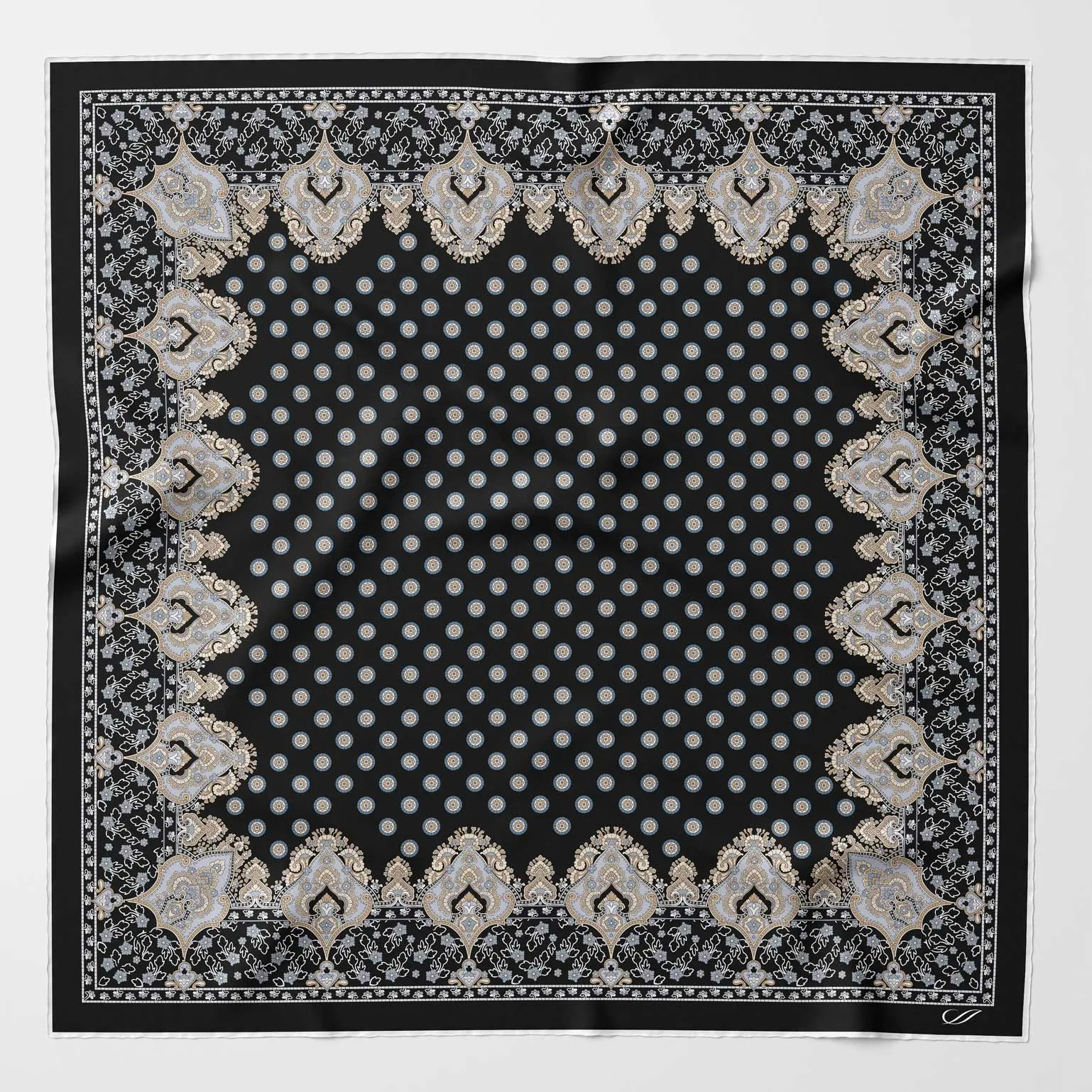Filippo - Silk Neckerchief - Black sold by Elizabetta
