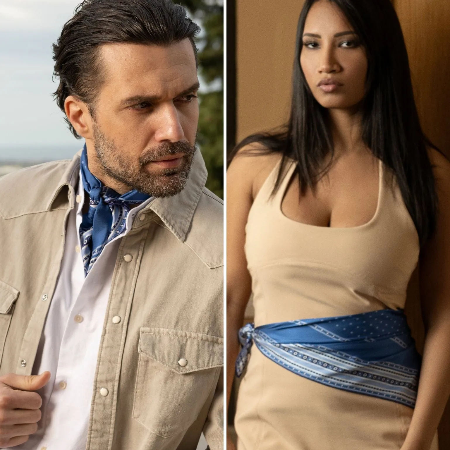 Verona - Silk Neckerchief - Blue sold by Elizabetta product image thumbnail 2