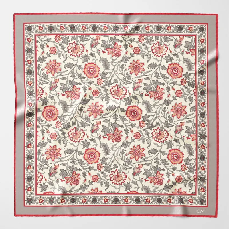 Ibiza - Silk Pocket Square - Rosewood sold by Elizabetta