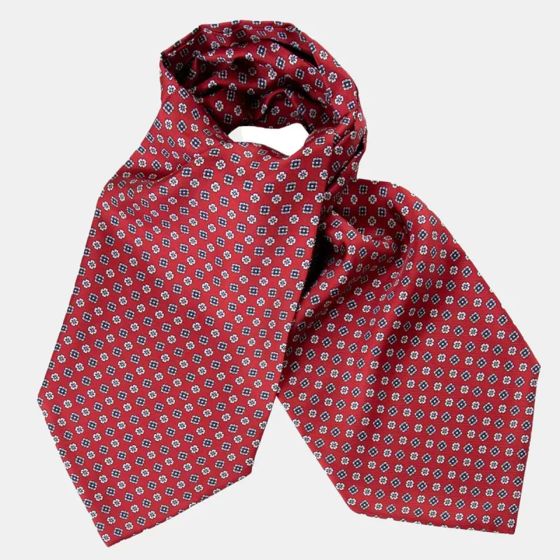 Spoleto - Silk Ascot Cravat Tie - Red sold by Elizabetta