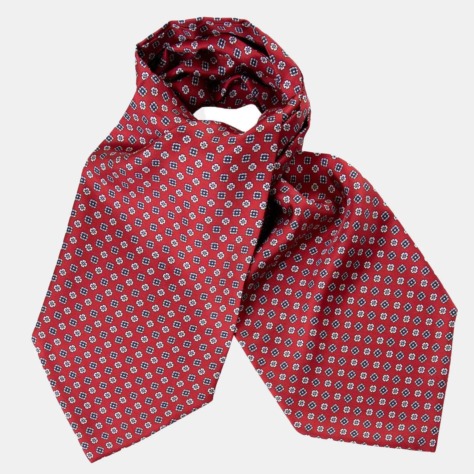 Spoleto - Silk Ascot Cravat Tie - Red sold by Elizabetta