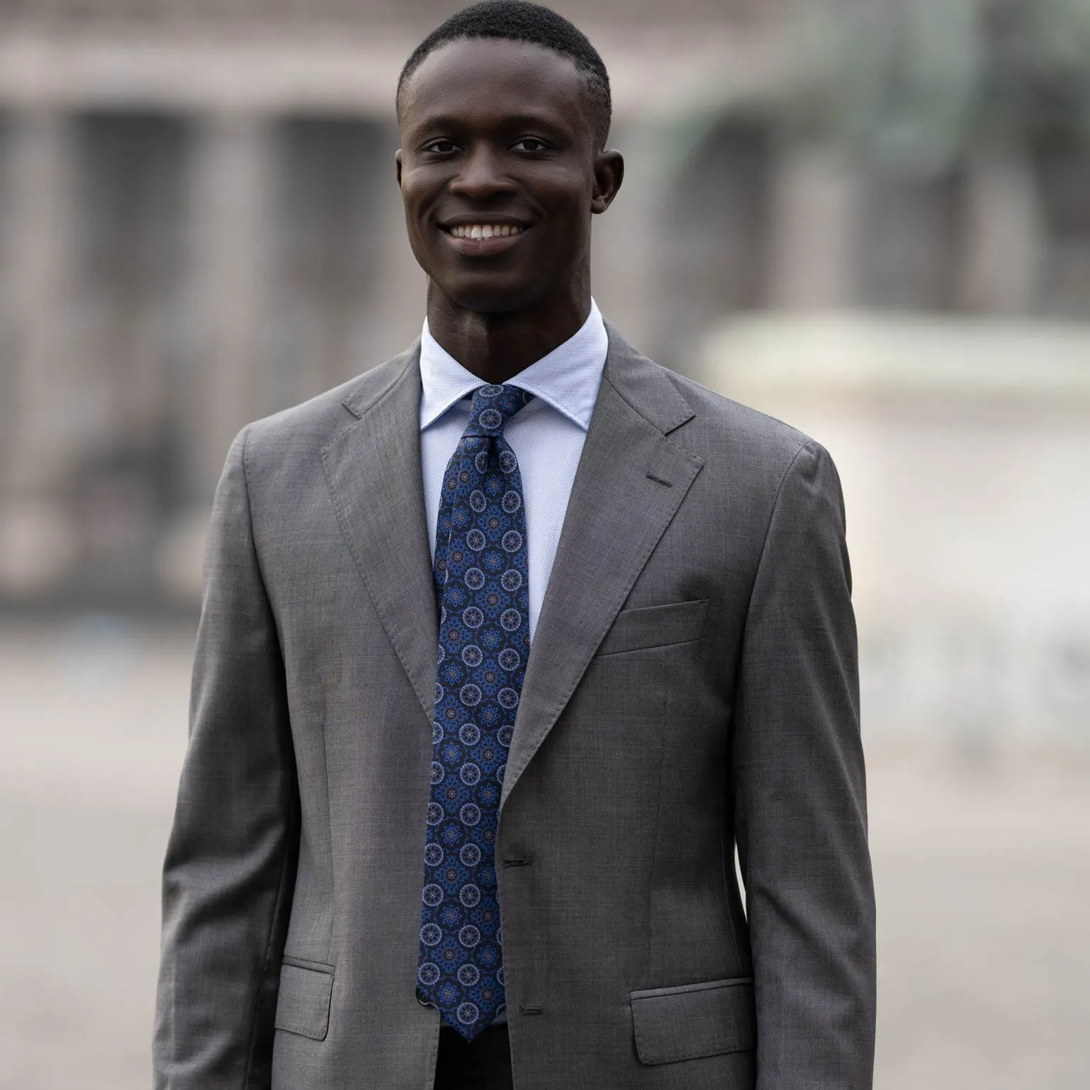 Orlando - Printed Silk Tie - Blue (Std) sold by Elizabetta product image thumbnail 2