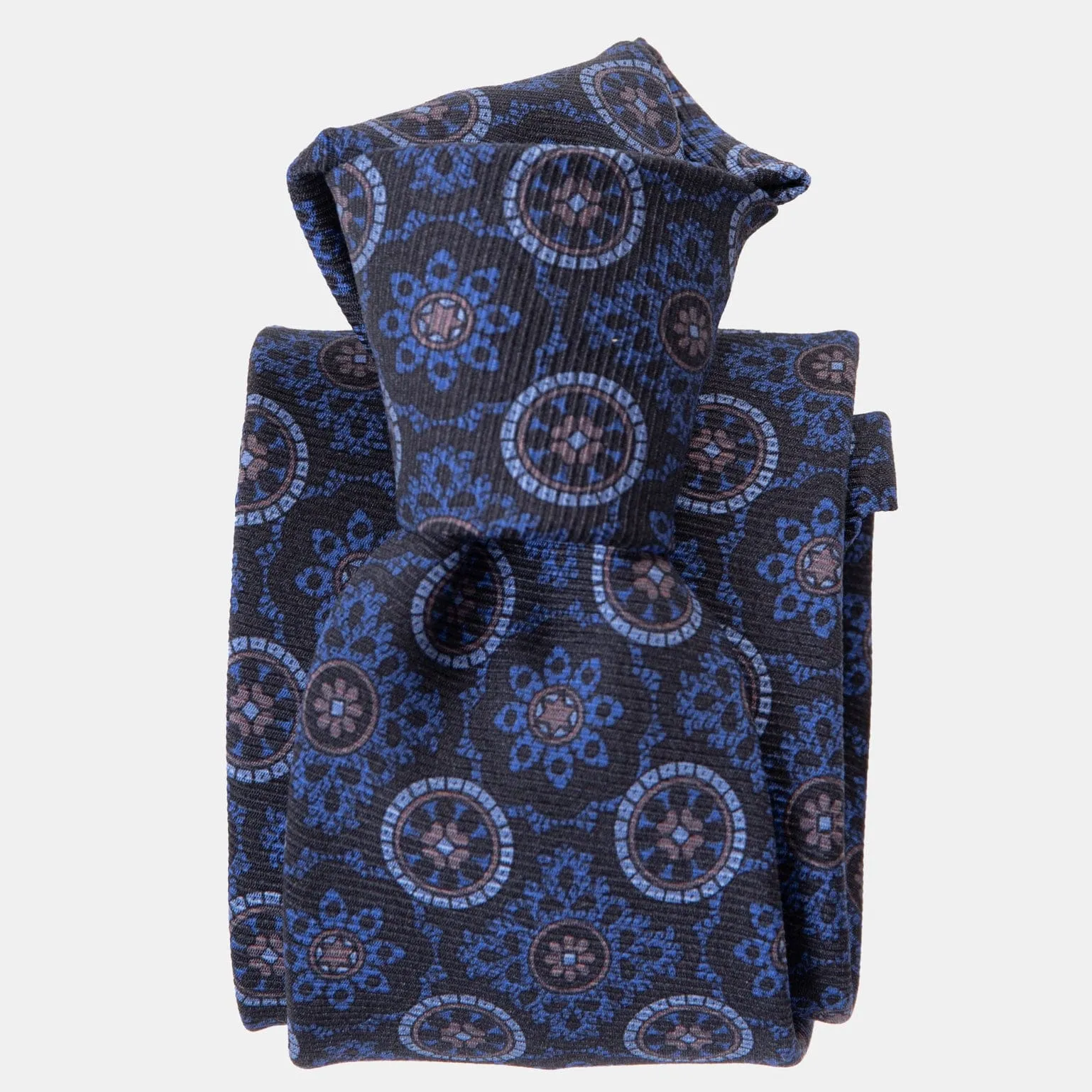 Orlando - Printed Silk Tie - Blue (Std) sold by Elizabetta