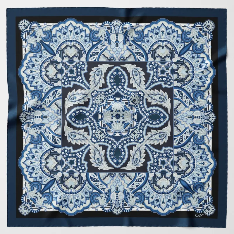 Malta - Silk Foulard - Royal Blue sold by Elizabetta