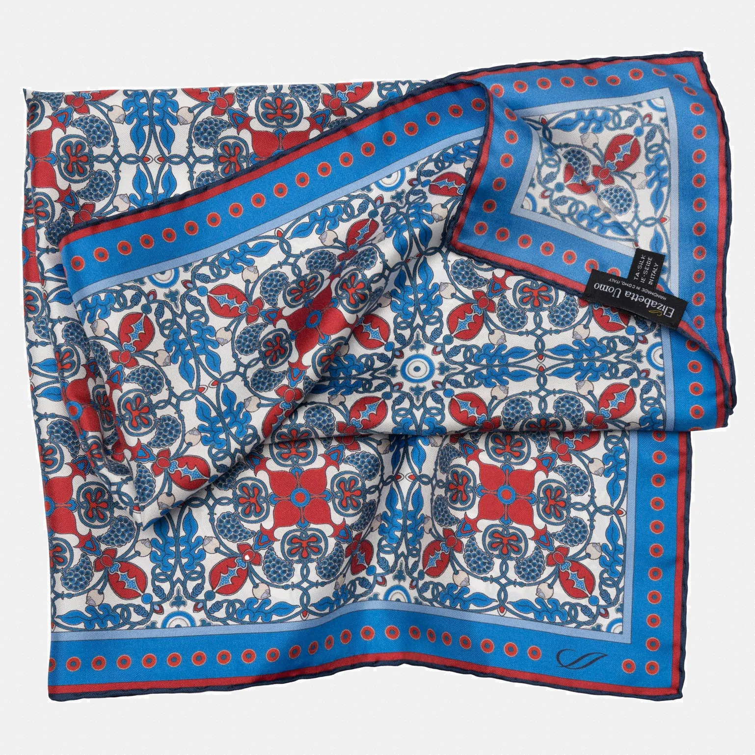 Barbaresco - Silk Neckerchief - Blue and Red sold by Elizabetta product image thumbnail 2