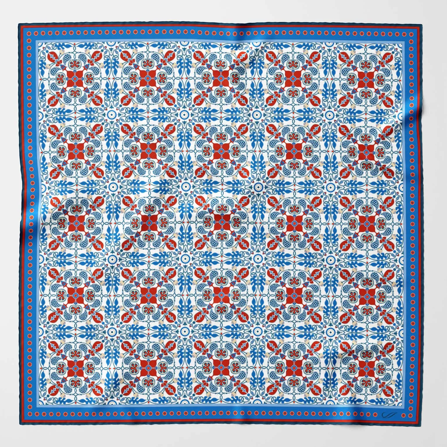 Barbaresco - Silk Neckerchief - Blue and Red sold by Elizabetta