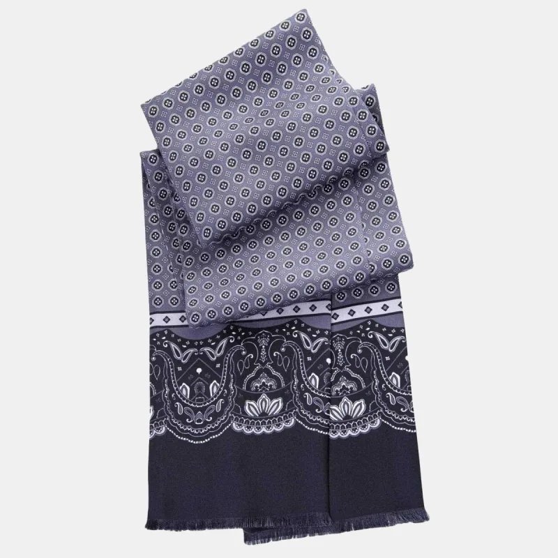 Amalfi - Slim Silk Scarf - Grey sold by Elizabetta
