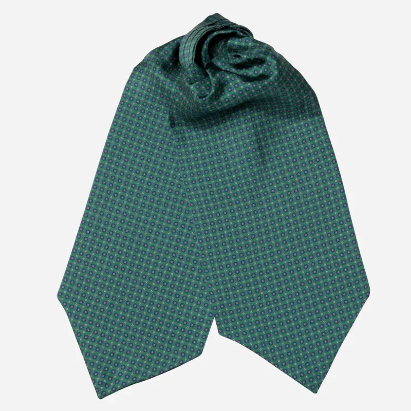 Navona - Silk Ascot Cravat Tie - Green sold by Elizabetta