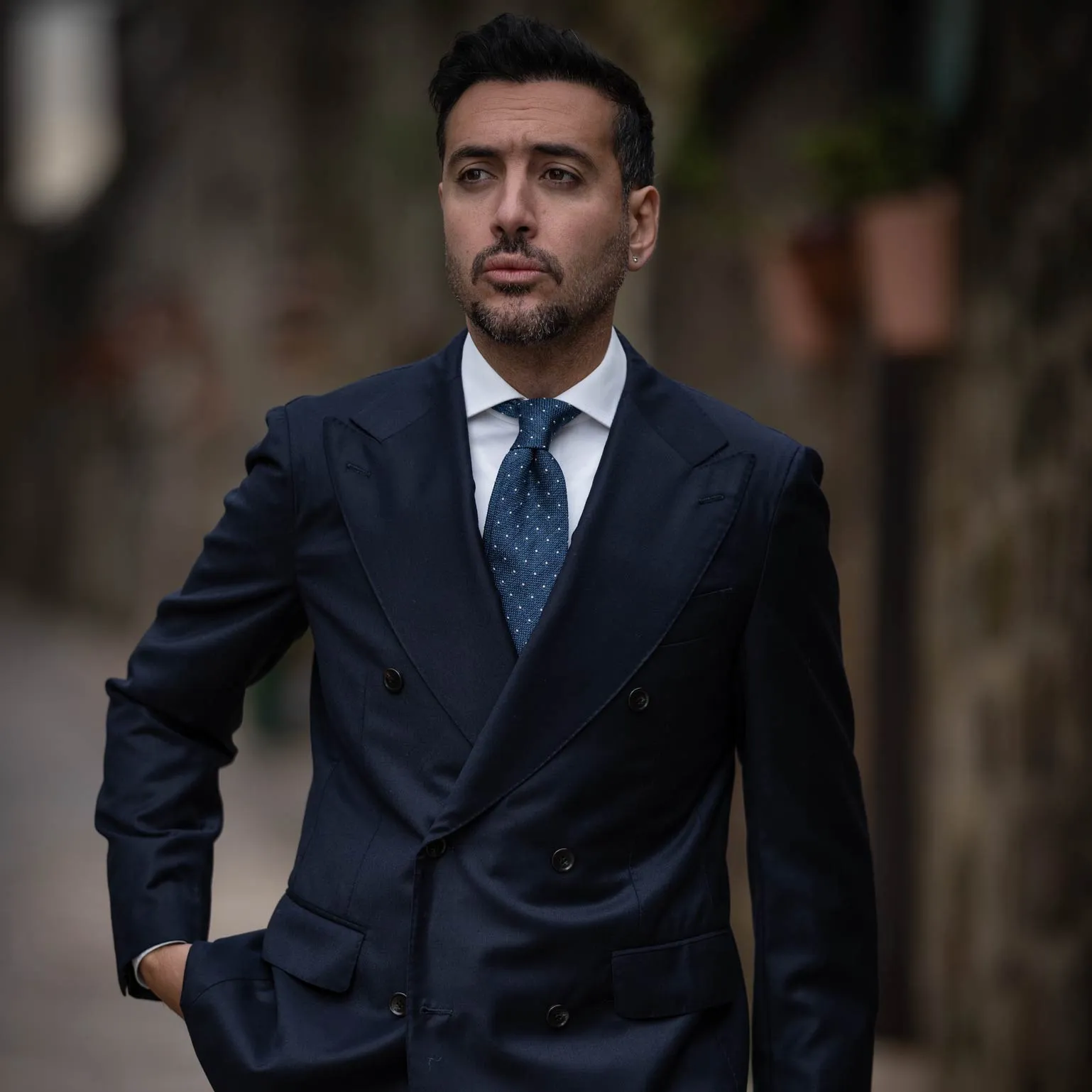 Mattei - Silk Grenadine Tie - Blue sold by Elizabetta product image thumbnail 2