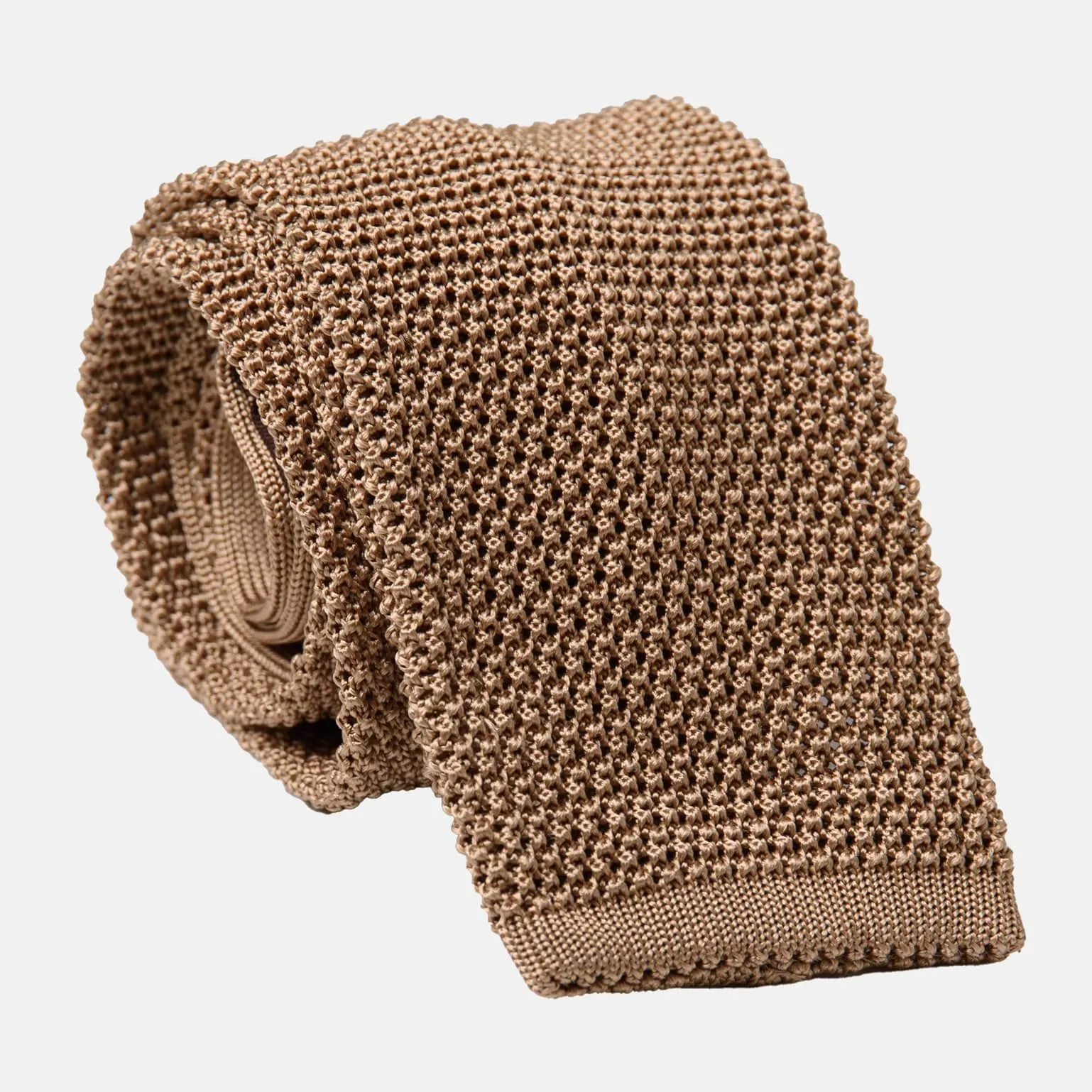 Parisi - Knitted Silk Tie - Camel sold by Elizabetta