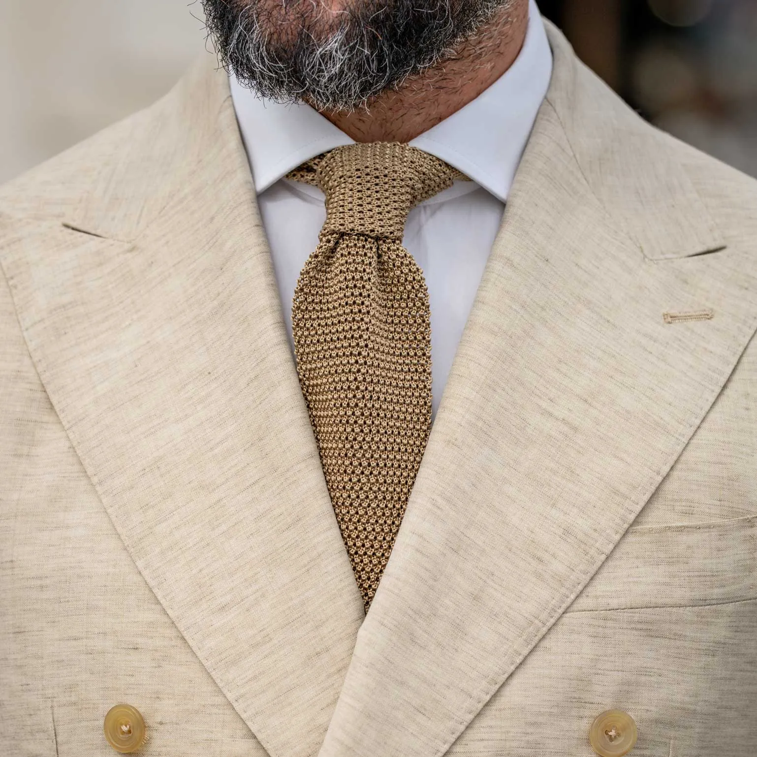 Parisi - Knitted Silk Tie - Camel sold by Elizabetta product image thumbnail 2