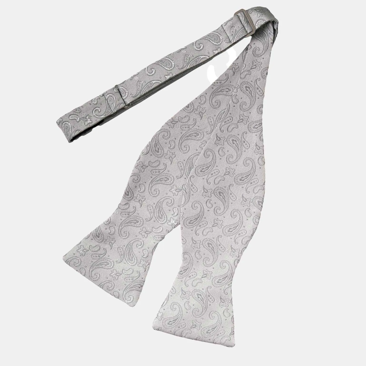 Leonardo - Silk Bow Tie - Silver sold by Elizabetta product image thumbnail 2