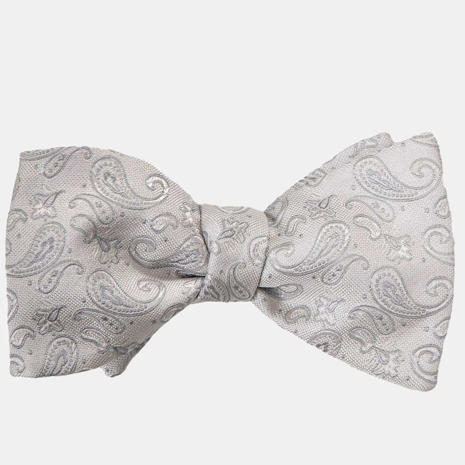 Leonardo - Silk Bow Tie - Silver sold by Elizabetta