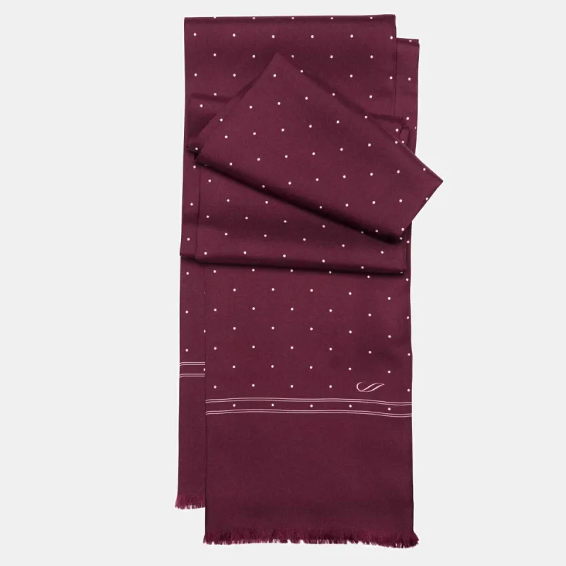 Savona - Slim Silk Scarf - Burgundy sold by Elizabetta