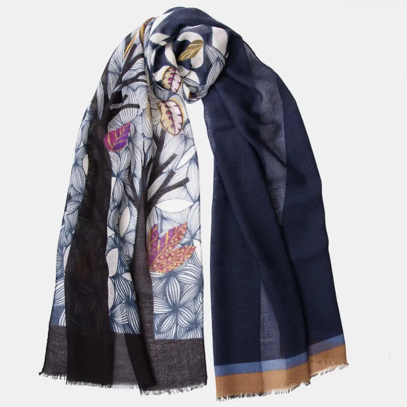 Bosco - Wool Scarf - Navy sold by Elizabetta