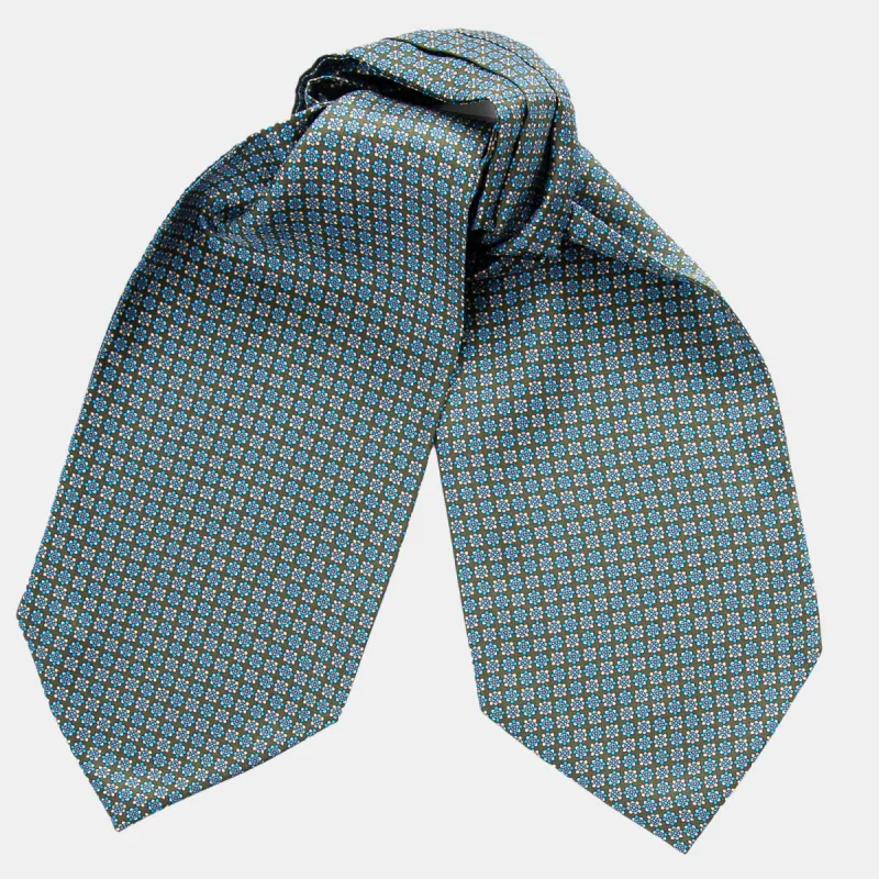 Palermo - Silk Ascot Cravat Tie - Olive sold by Elizabetta