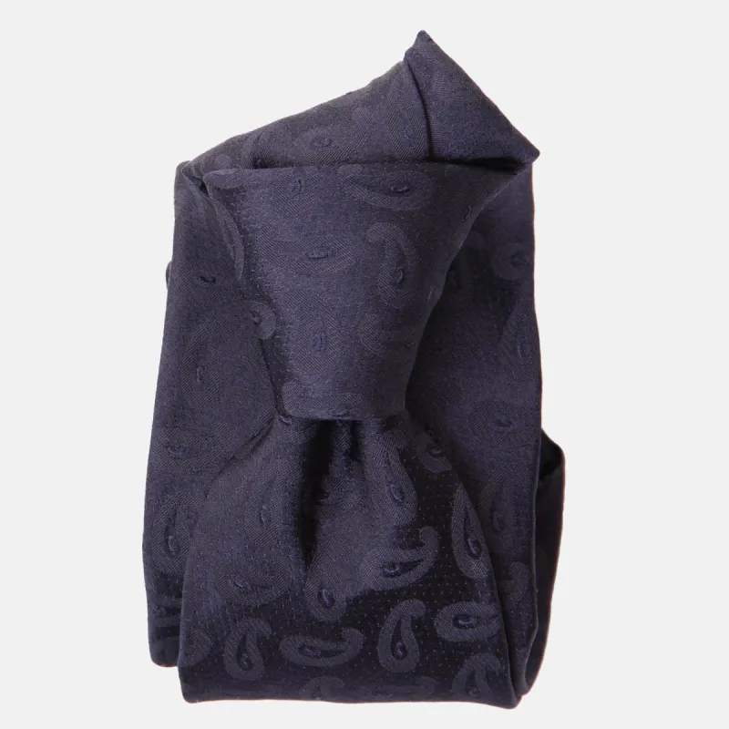 Borghese - Silk Jacquard Tie - Navy (Std) sold by Elizabetta