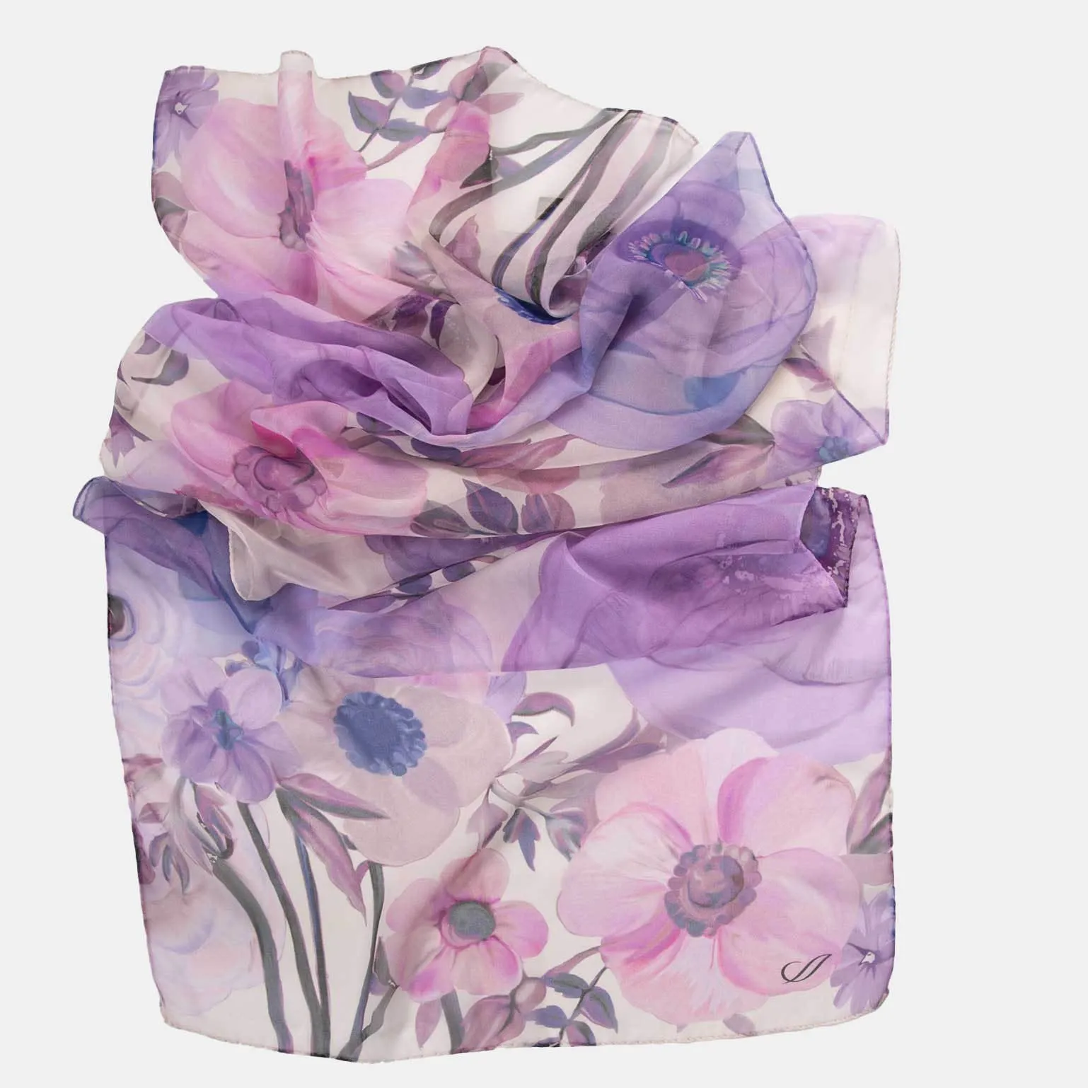 Campo de' Fiori - Long Silk Scarf - Lavender sold by Elizabetta product image thumbnail 4