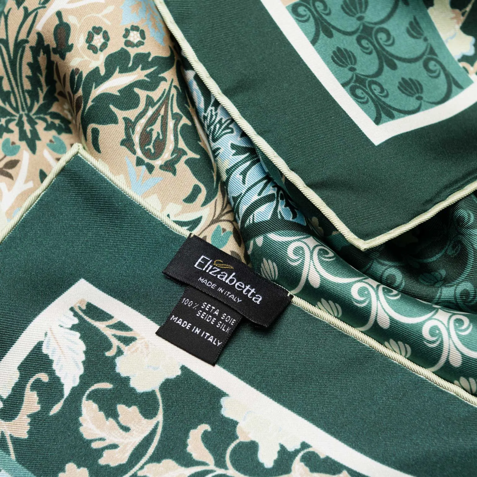 Portici - Silk Pocket Square - Green & Blue sold by Elizabetta product image thumbnail 3