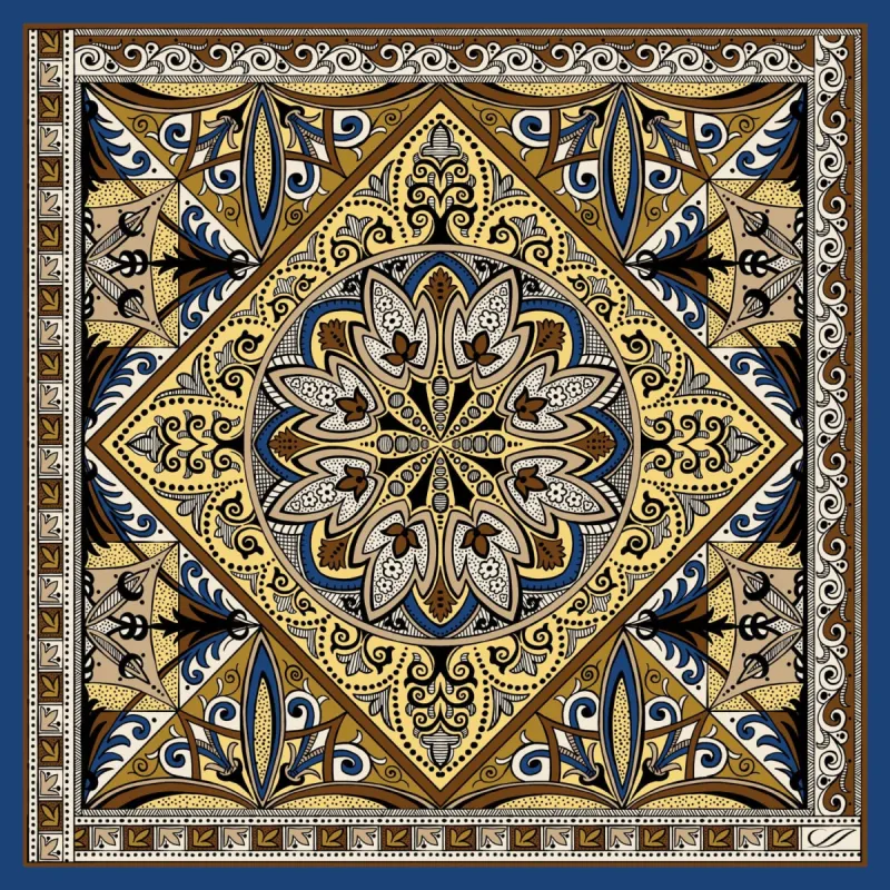 Tragara - Silk Pocket Square - Yellow sold by Elizabetta