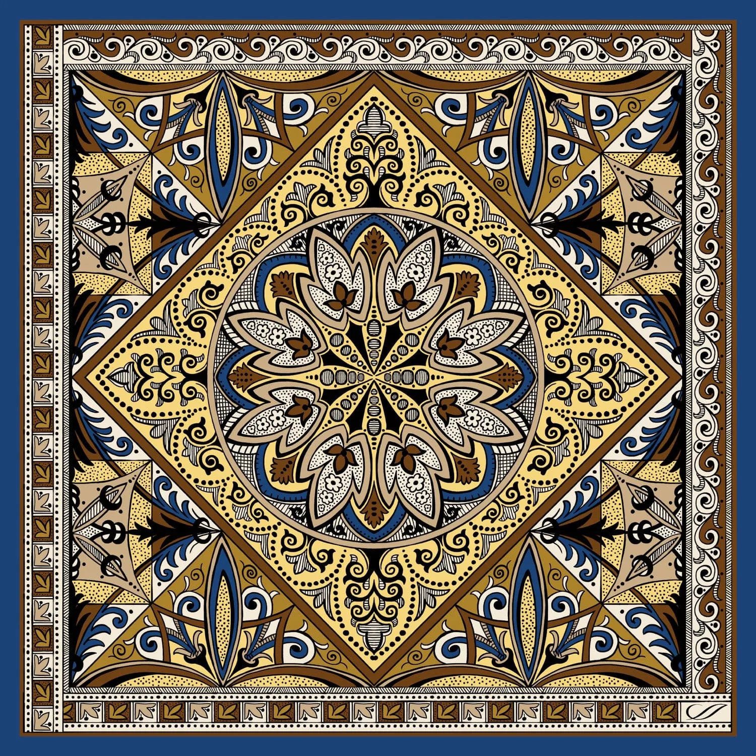 Tragara - Silk Pocket Square - Yellow sold by Elizabetta