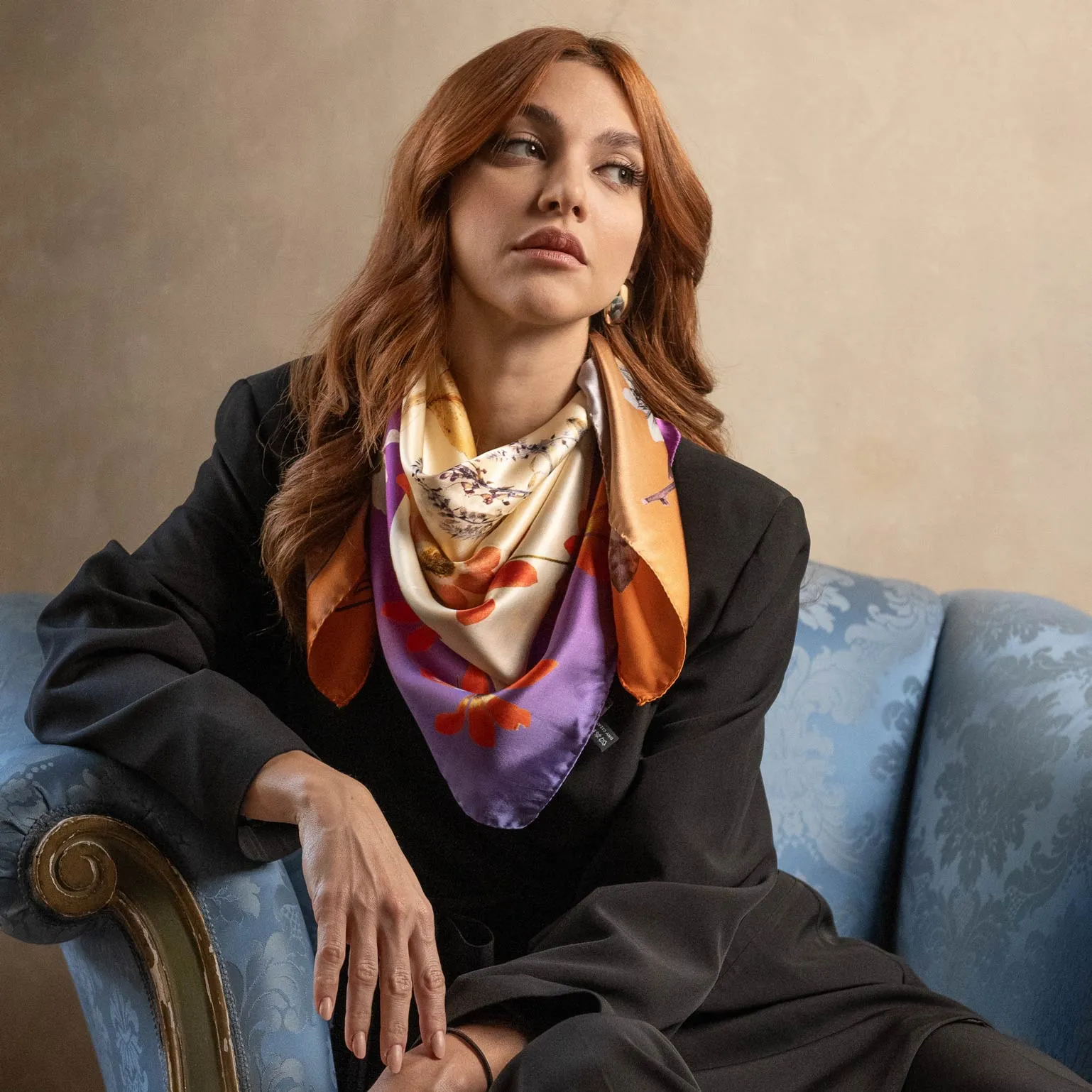 Cristina - Silk Foulard - Champagne sold by Elizabetta product image thumbnail 2