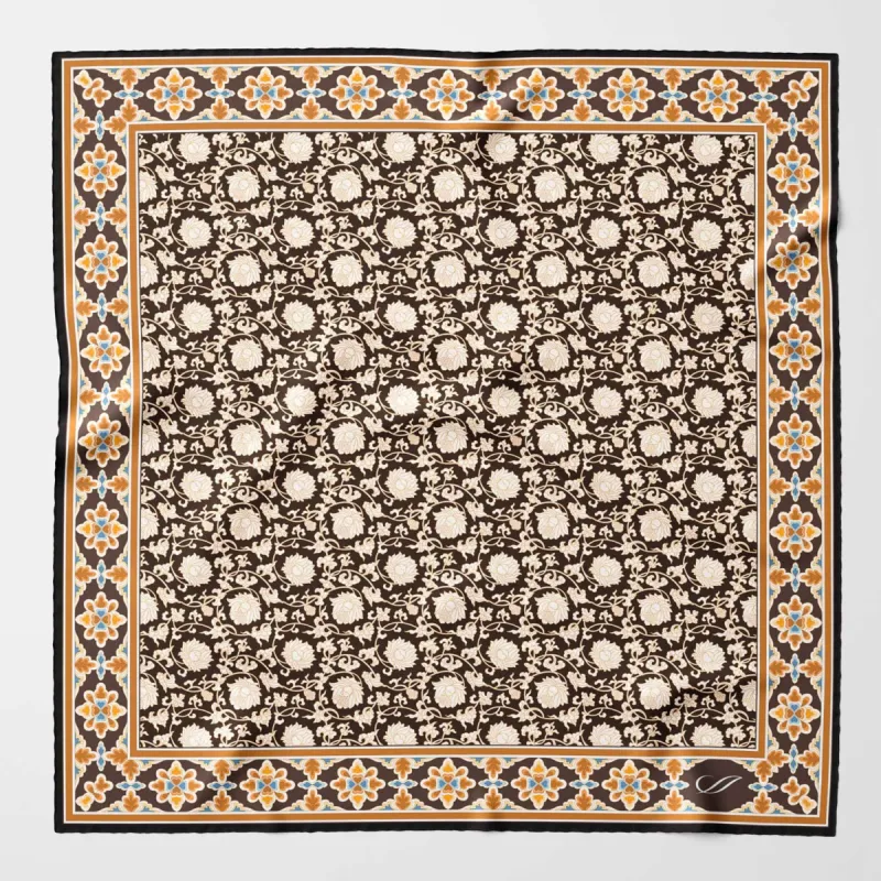 Caserta - Silk Neckerchief -Brown sold by Elizabetta